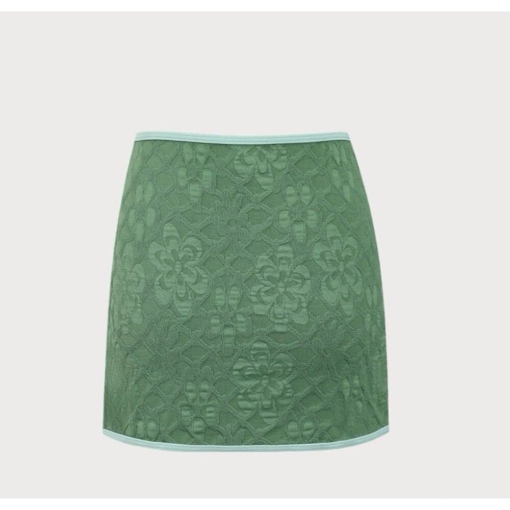 Berlook Swimsuit Skirt Coverup Size L Large Green Jacquard NEW - Picture 4 of 9